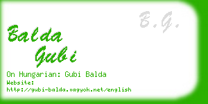 balda gubi business card